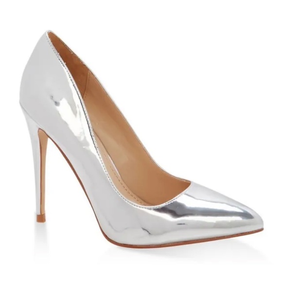 ROUGE metallic silver 8 1/2  sexy STILETTOS - Picture 6 of 9